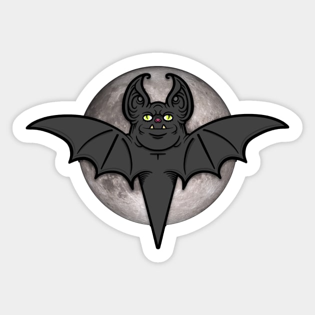 Man bat Sticker by Monster Doodle